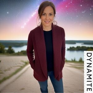 Dynamite Women's Deep Burgundy Cardigan